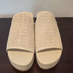Matisse Raffia Platform Mules